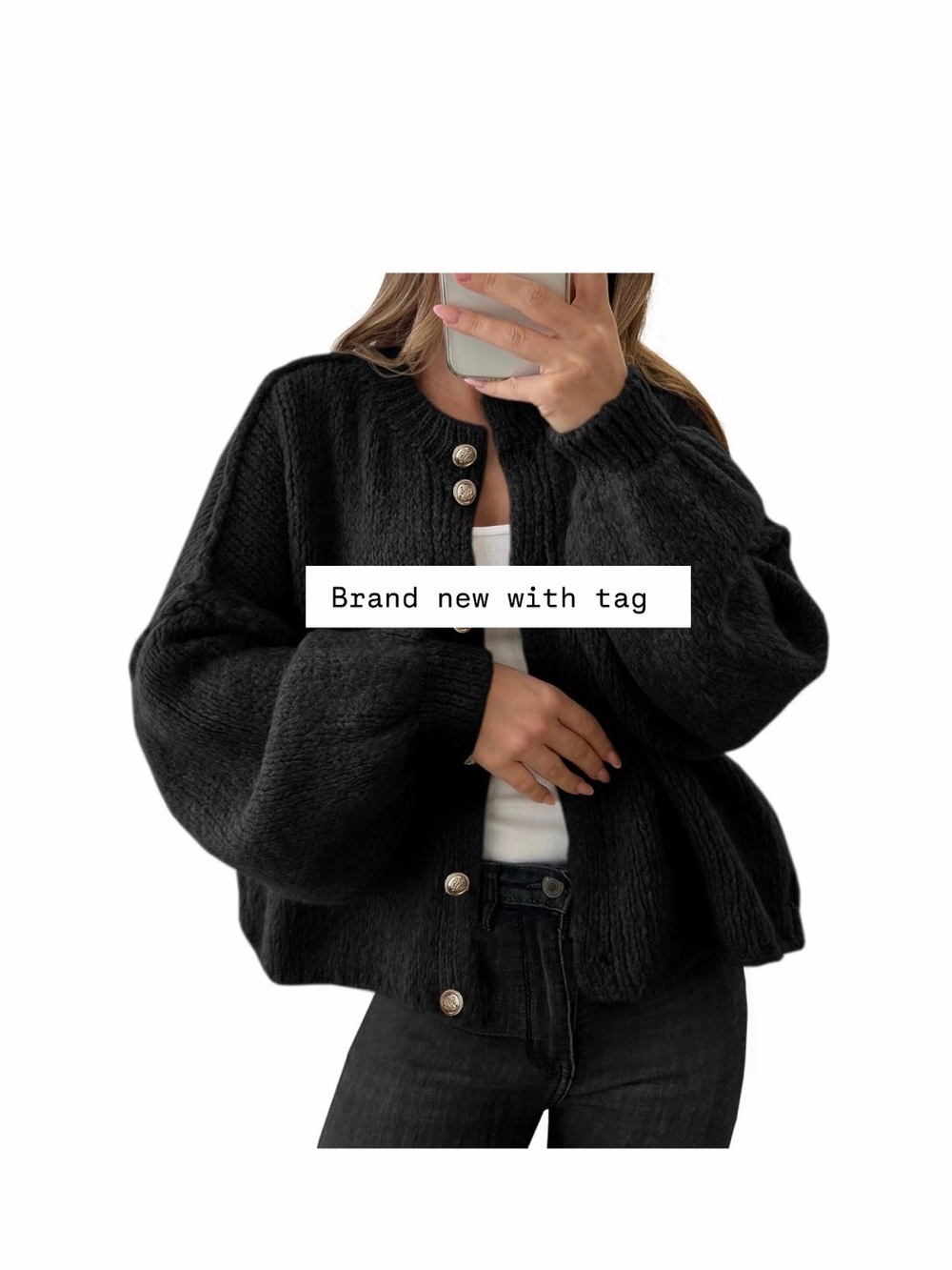 Amazon Black Teddy Button-Front Women's Jacket